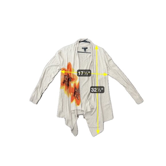 INC International Concepts Womens Beige Cardigan Floral Sequin Design Sz XL - Picture 6 of 8